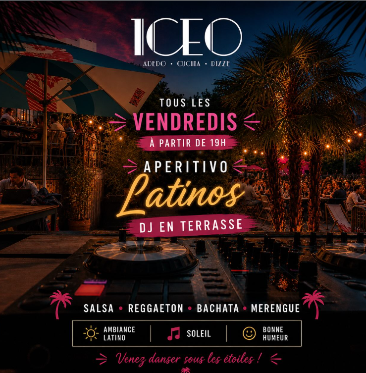 Bar apéro ambiance latino tous les vendredi soirs à partir de 19h chez ICEO à Lyon